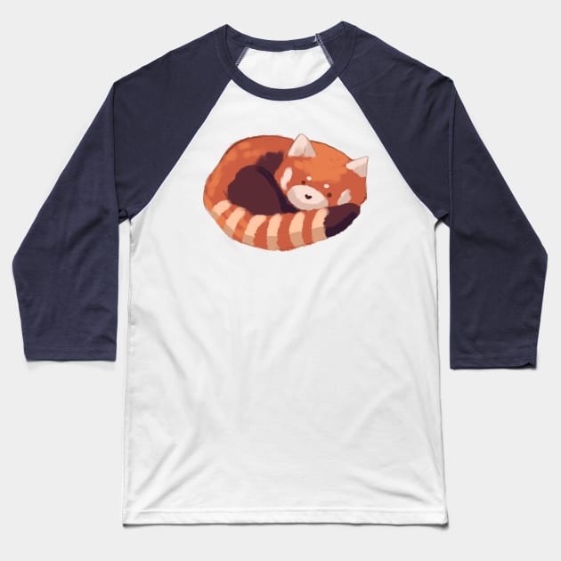 Cute red panda sleeping Baseball T-Shirt by Mayarart